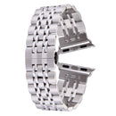 20mm Women Hidden Butterfly Buckle 7 Beads Stainless Steel Watch Band For Apple Watch 38mm(Silver)