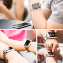 20mm Women Hidden Butterfly Buckle 7 Beads Stainless Steel Watch Band For Apple Watch 38mm(Rose Gold)