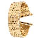 20mm Women Hidden Butterfly Buckle 7 Beads Stainless Steel Watch Band For Apple Watch 42mm(Gold)