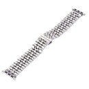20mm Women Hidden Butterfly Buckle 7 Beads Stainless Steel Watch Band For Apple Watch 42mm(Silver)