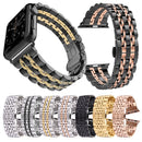 20mm Women Hidden Butterfly Buckle 7 Beads Stainless Steel Watch Band For Apple Watch 42mm(Silver)