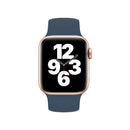 For Apple Watch Series 7 41mm / 6 & SE & 5 & 4 40mm / 3 & 2 & 1 38mm Solid Color Elastic Silicone Watch Band, Size:S 130mm (Deep Blue)