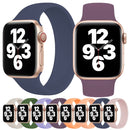 For Apple Watch Series 7 41mm / 6 & SE & 5 & 4 40mm / 3 & 2 & 1 38mm Solid Color Elastic Silicone Watch Band, Size:S 130mm (Deep Blue)