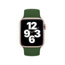 For Apple Watch Series 7 41mm / 6 & SE & 5 & 4 40mm / 3 & 2 & 1 38mm Solid Color Elastic Silicone Watch Band, Size:M 143mm (Alfalfa Grass)