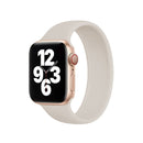 For Apple Watch Series 7 41mm / 6 & SE & 5 & 4 40mm / 3 & 2 & 1 38mm Solid Color Elastic Silicone Watch Band, Size:M 143mm (Starlight)