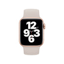 For Apple Watch Series 7 41mm / 6 & SE & 5 & 4 40mm / 3 & 2 & 1 38mm Solid Color Elastic Silicone Watch Band, Size:M 143mm (Starlight)
