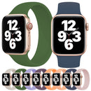 For Apple Watch Series 7 41mm / 6 & SE & 5 & 4 40mm / 3 & 2 & 1 38mm Solid Color Elastic Silicone Watch Band, Size:L 156mm (Deep Blue)