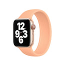 For Apple Watch Series 7 45mm / 6 & SE & 5 & 4 44mm / 3 & 2 & 1 42mm Solid Color Elastic Silicone Watch Band, Size:S 130mm (Cantaloupe)