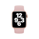 For Apple Watch Series 7 45mm / 6 & SE & 5 & 4 44mm / 3 & 2 & 1 42mm Solid Color Elastic Silicone Watch Band, Size:S 130mm (Gray Pink)