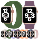 For Apple Watch Series 7 45mm / 6 & SE & 5 & 4 44mm / 3 & 2 & 1 42mm Solid Color Elastic Silicone Watch Band, Size:S 130mm (Deep Blue)