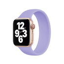 For Apple Watch Series 7 45mm / 6 & SE & 5 & 4 44mm / 3 & 2 & 1 42mm Solid Color Elastic Silicone Watch Band, Size:M 143mm (British Lavender)