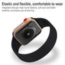 For Apple Watch Series 7 45mm / 6 & SE & 5 & 4 44mm / 3 & 2 & 1 42mm Solid Color Elastic Silicone Watch Band, Size:M 143mm (Deep Blue)