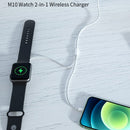 WIWU M10 2 In 1 Smart Watch Wireless Charger (White)