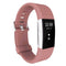 For Fitbit Charger 2 Bracelet Watch Diamond Texture TPU Watch Band, Full Length: 23cm(Coffee)