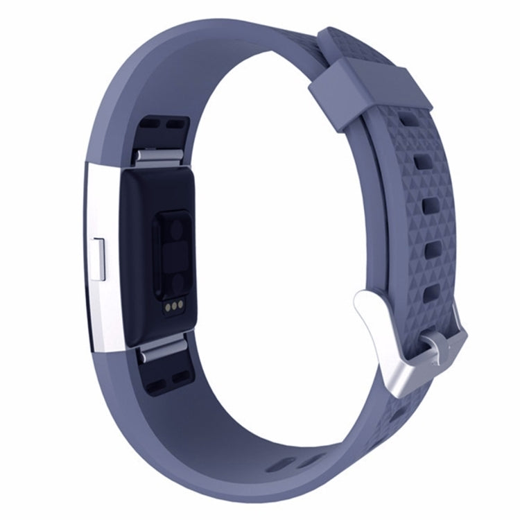 For Fitbit Charger 2 Bracelet Watch Diamond Texture TPU Watch Band, Full Length: 23cm(Dark Blue)
