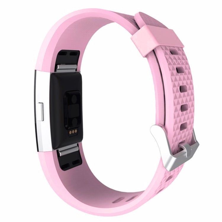 For Fitbit Charger 2 Bracelet Watch Diamond Texture TPU Watch Band, Full Length: 23cm(Pink)