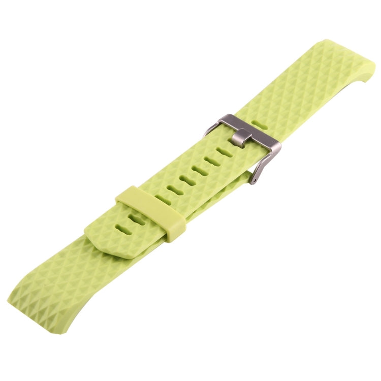 For Fitbit Charger 2 Bracelet Watch Diamond Texture TPU Watch Band, Full Length: 23cm(Green)