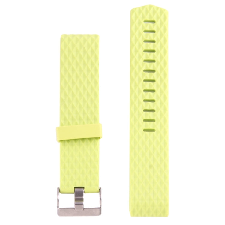 For Fitbit Charger 2 Bracelet Watch Diamond Texture TPU Watch Band, Full Length: 23cm(Green)