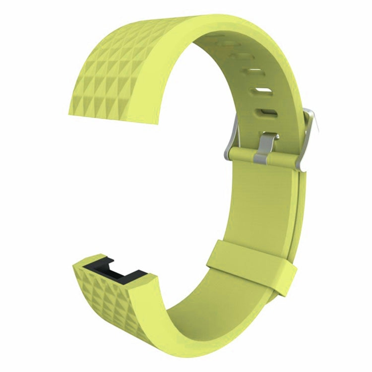 For Fitbit Charger 2 Bracelet Watch Diamond Texture TPU Watch Band, Full Length: 23cm(Green)