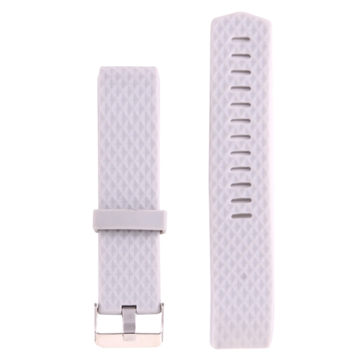 For Fitbit Charger 2 Bracelet Watch Diamond Texture TPU Watch Band, Full Length: 23cm(Grey)