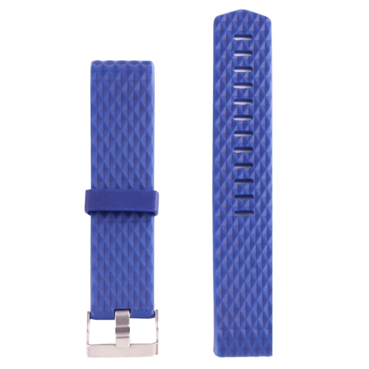 For Fitbit Charger 2 Bracelet Watch Diamond Texture TPU Watch Band, Full Length: 23cm(Blue)