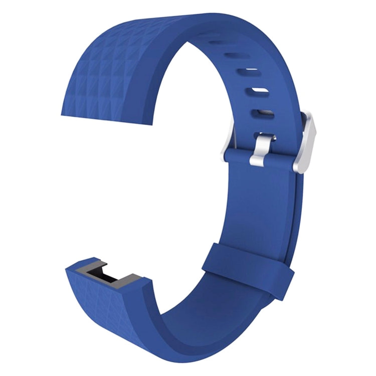 For Fitbit Charger 2 Bracelet Watch Diamond Texture TPU Watch Band, Full Length: 23cm(Blue)