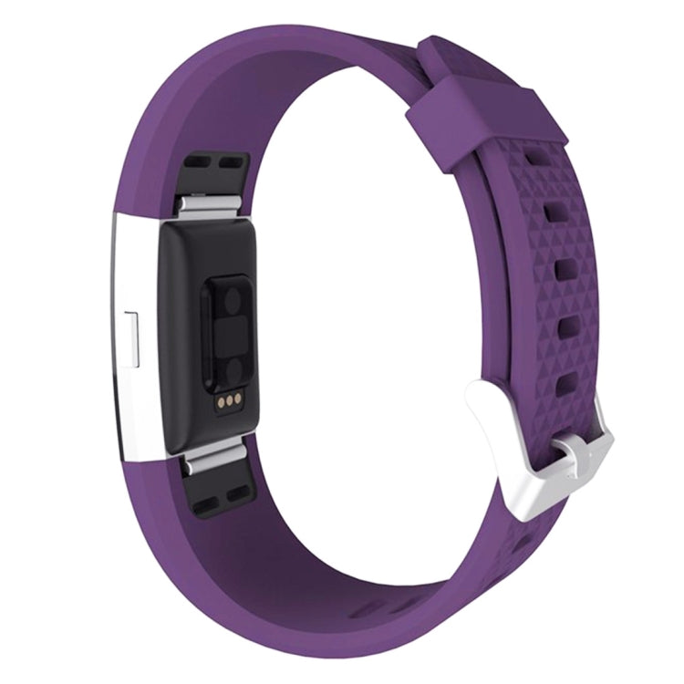 For Fitbit Charger 2 Bracelet Watch Diamond Texture TPU Watch Band, Full Length: 23cm(Purple)