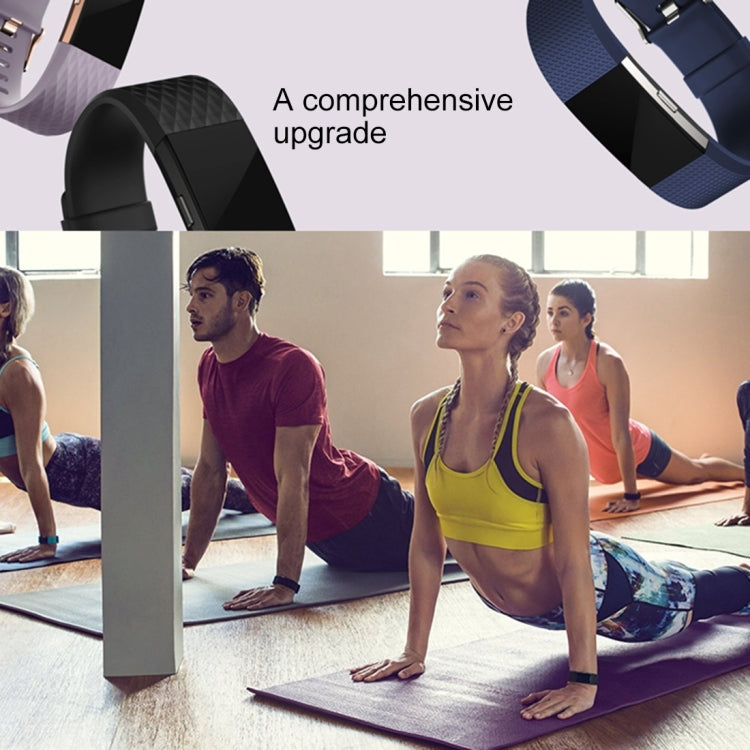 For Fitbit Charger 2 Bracelet Watch Diamond Texture TPU Watch Band, Full Length: 23cm(Purple)