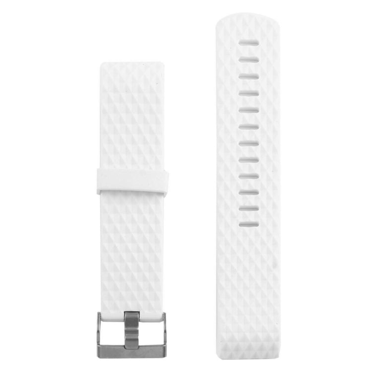 For Fitbit Charger 2 Bracelet Watch Diamond Texture TPU Watch Band, Full Length: 23cm(White)