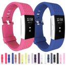 For Fitbit Charger 2 Bracelet Watch Diamond Texture TPU Watch Band, Full Length: 23cm(Blue)