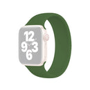 For Apple Watch Series 7 45mm / 6 & SE & 5 & 4 44mm / 3 & 2 & 1 42mm Solid Color Elastic Silicone Watch Band, Size:L 156mm (Alfalfa Grass)