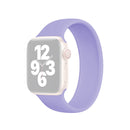 For Apple Watch Series 7 45mm / 6 & SE & 5 & 4 44mm / 3 & 2 & 1 42mm Solid Color Elastic Silicone Watch Band, Size:L 156mm (British Lavender)
