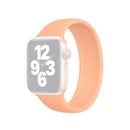 For Apple Watch Series 7 45mm / 6 & SE & 5 & 4 44mm / 3 & 2 & 1 42mm Solid Color Elastic Silicone Watch Band, Size:L 156mm (Cantaloupe)