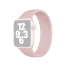 For Apple Watch Series 7 45mm / 6 & SE & 5 & 4 44mm / 3 & 2 & 1 42mm Solid Color Elastic Silicone Watch Band, Size:L 156mm (Gray Pink)