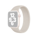 For Apple Watch Series 7 45mm / 6 & SE & 5 & 4 44mm / 3 & 2 & 1 42mm Solid Color Elastic Silicone Watch Band, Size:L 156mm (Starlight)