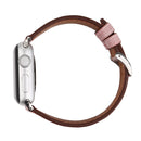For Apple Watch Series 3 & 2 & 1 38mm Fresh Style Genuine Leather Watch Band(Pink)