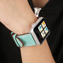 For Apple Watch Series 3 & 2 & 1 38mm Fresh Style Genuine Leather Watch Band(Green)