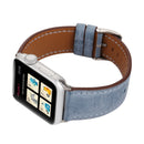 For Apple Watch Series 3 & 2 & 1 38mm Fresh Style Genuine Leather Watch Band(Blue)