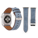 For Apple Watch Series 3 & 2 & 1 38mm Fresh Style Genuine Leather Watch Band(Blue)