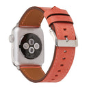 For Apple Watch Series 3 & 2 & 1 38mm Fresh Style Genuine Leather Watch Band(Red)