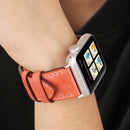 For Apple Watch Series 3 & 2 & 1 38mm Fresh Style Genuine Leather Watch Band(Red)