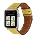 For Apple Watch Series 3 & 2 & 1 38mm Fresh Style Genuine Leather Watch Band(Yellow)