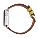 For Apple Watch Series 3 & 2 & 1 38mm Fresh Style Genuine Leather Watch Band(Yellow)