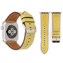 For Apple Watch Series 3 & 2 & 1 38mm Fresh Style Genuine Leather Watch Band(Yellow)