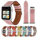 For Apple Watch Series 3 & 2 & 1 38mm Fresh Style Genuine Leather Watch Band(Pink)
