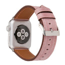 For Apple Watch Series 3 & 2 & 1 42mm Fresh Style Genuine Leather Watch Band(Pink)