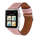 For Apple Watch Series 3 & 2 & 1 42mm Fresh Style Genuine Leather Watch Band(Pink)