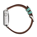 For Apple Watch Series 3 & 2 & 1 42mm Fresh Style Genuine Leather Watch Band(Green)