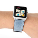 For Apple Watch Series 3 & 2 & 1 42mm Fresh Style Genuine Leather Watch Band(Blue)