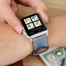 For Apple Watch Series 3 & 2 & 1 42mm Fresh Style Genuine Leather Watch Band(Blue)